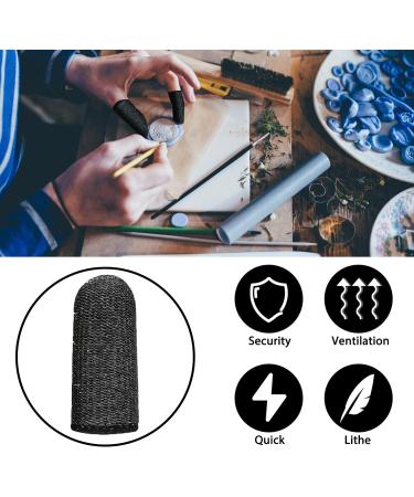 RIVIEVAL 12 Pcs Reusable Finger Cots - Non Slip Thumb Protector for Cut Resistant Kitchen Work - Black - Buy Online on GoSupps.com