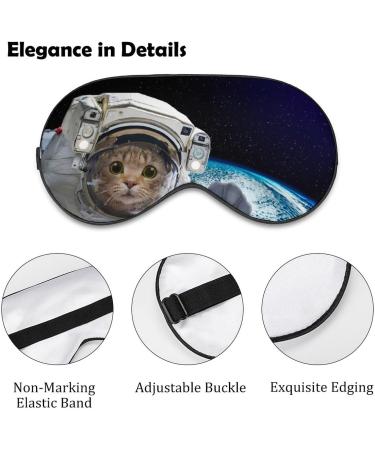 Astronaut Cat Sleep Mask - Adjustable Eye Cover for Sleeping and Travel - Blocks Light for Night, Nap - Men, Women - Buy Online on GoSupps.com