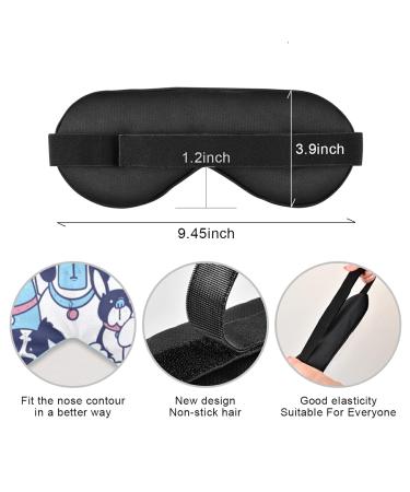 Sleep Mask Cute Dogs Blue Breathable Comfortable to Weighted Sleeping for Women Man Kids Conforms to Eye Contour Shape Adjustable Elastic Strap - Buy Online on GoSupps.com