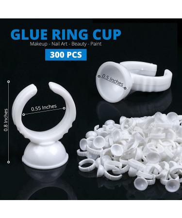 Aliory Glue Rings 200 pcs Disposable Tattoo Cups - Pink Heart Shaped Plastic Glue Holder for False Eyelashes - Buy Online on GoSupps.com