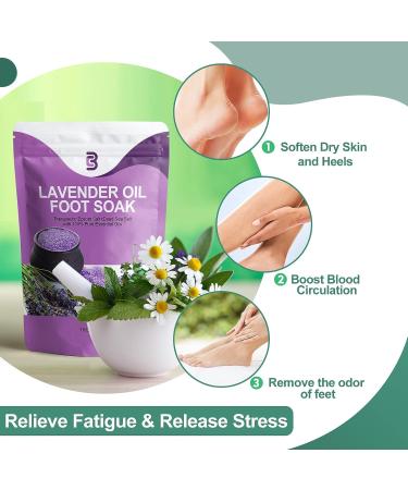 Epsom Salt Lavender 7oz for Pain Relief, Toxin Removal, Softening Calluses | Bath Salts for Women, Relaxing Foot Soak - Buy Online on GoSupps.com