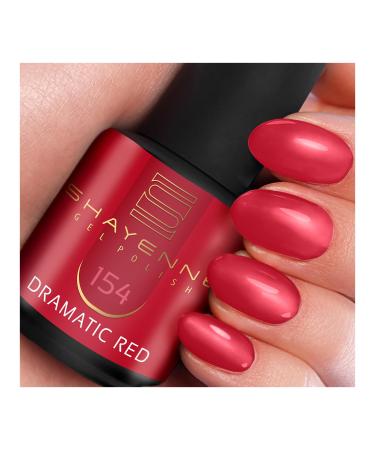 SHAYENNE Made in Germany Shellac Gel Nail Polish 15 ml for UV LED Lamp 154 Dramatic Red Gel Nail Polish for UV Nail Lamp LED Nail Polish Gel Polish Nail Gel
