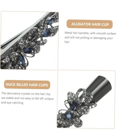 DRESSOOS Alligator Hair Clip crystal Cymbidium bill decorate clip small thin decorative skin bow tie sharp mouth clip headgear Duck Bill Clips Hair - Buy Online on GoSupps.com