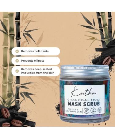 BEMT Charcoal Mud Mask & Exfoliating Scrub with Dead Sea Mud and Bamboo Charcoal Deep Cleansing & Purifying Face Mask for Men and Women 100 g - Buy Online on GoSupps.com