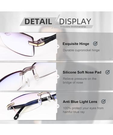 Gaoye 5 Pack Reading Glasses for Men - Blue Light Blocking & UV Protection Rimless Design Diamond Cut Edges (1.50 Magnification) - International Shipping Available - Buy Online on GoSupps.com