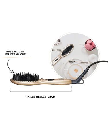 Buy Demeliss Mini Pro - 2 in 1 Heating Brush for Smoothing & Ripple | Compact & Lightweight | 200 C Ceramic Brush - Gold/Champagne | International Shipping Available - Buy Online on GoSupps.com