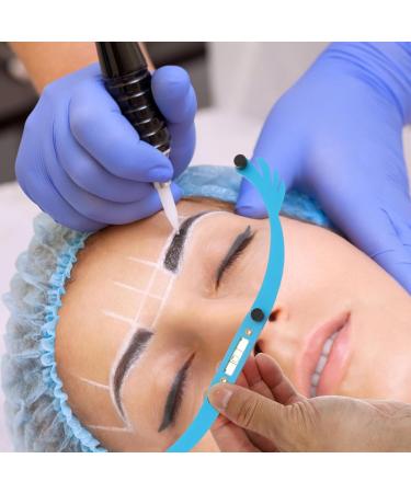 Angoily Aluminum Alloy Embroidery Level Ruler Eyebrow Shaper Kit Brow Mapping Kit Eyebrow Trimming Set 25.5x1.3cm Blue - Buy Online on GoSupps.com