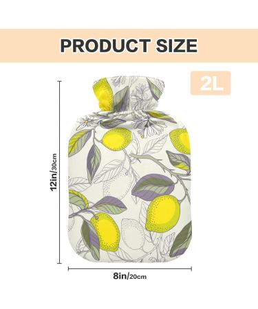 Hot Water Bottles with Lemon Cover - 2L Pain Relief Bag for Menstrual Cramps & Heating - Buy Online on GoSupps.com