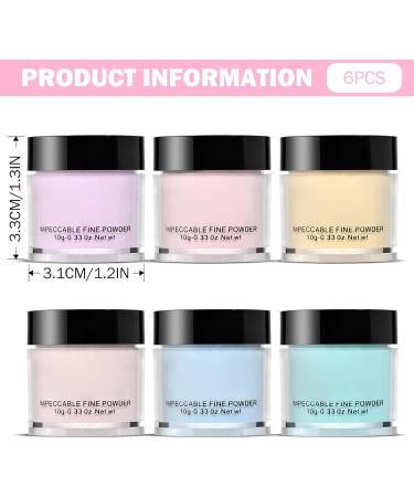 6 pi ces de poudre de trempage 6 couleurs poudre trempage d'ongle acrylique aucune lampe UV/LED requise kit bricolage longue dur e pour les d butants manucure bricolage salon kit d mar - Buy Online on GoSupps.com