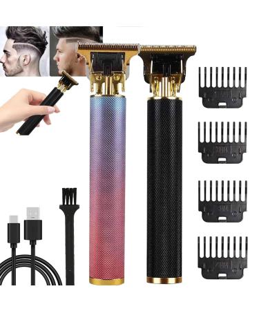 Yamloveme Trimmer Professional Cordless Hair Clipper Hair Edgers Clippers for Men Electric Hair Zero Gapped Hair Clippers with 4 Different Combs (2PCS-A)