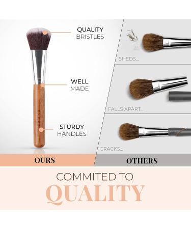 13-Piece Bamboo Makeup Eye Brow Brushes Set - Vegan & Cruelty-Free for Eyebrow, Eyeshadow, Eyeliner, Blending, Foundation, Blush, Powder Kabuki - Professional Quality - Buy Online on GoSupps.com