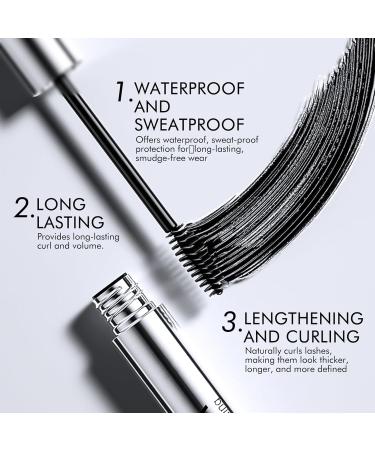 Thickening & Volumizing Mascara Waterproof & Sweatproof Tubing Mascara for Volume and Length Unique Brush Design Clump-Free Application Long-Lasting Curl and Fullness Smooth Fiber Cream Formula - Buy Online on GoSupps.com