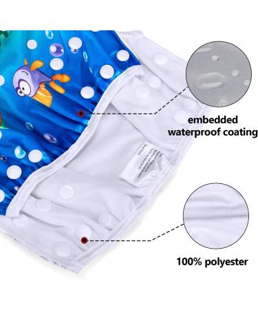 Buy Luxja Reusable Swimming Diapers for Babies (0-3 Years) - Adjustable & Washable - 2 Pack with Whales & Fish Design - International Shipping Available - Buy Online on GoSupps.com