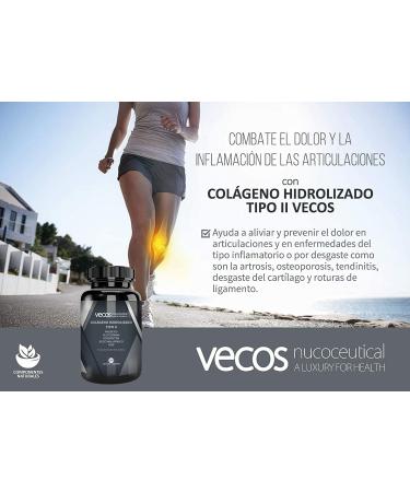 VECOS | Type II Hydrolyzed Collagen with Chondroitin & Hyaluronic Acid | 160 Capsules | Helps Prevent Joint Pain & Inflammation | Anti-Inflammatory & Antioxidant Effect - Buy Online on GoSupps.com