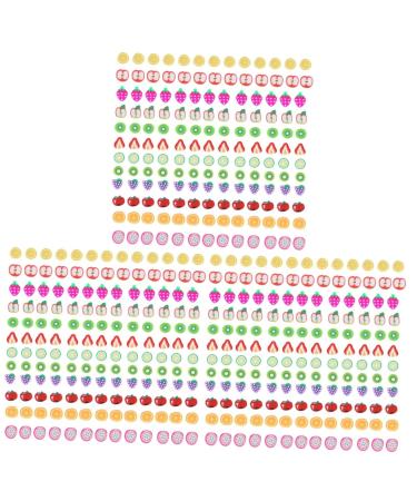 FRCOLOR 7200 Pieces 12 Fruit Slime Cut Nail Accessories Elegant False Nails Nail Decals with Flowers Nails Fruit Fruit Slices Manicure Decorate Appliques Nail Splitters