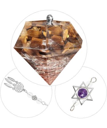 mookaitedecor Tiger's Eye Resin Crystal Point Gemstone Reiki Healing Pendulums for Dowsing Scrying Divination Meditation Merkaba Star Dreamcatcher - Buy Online on GoSupps.com
