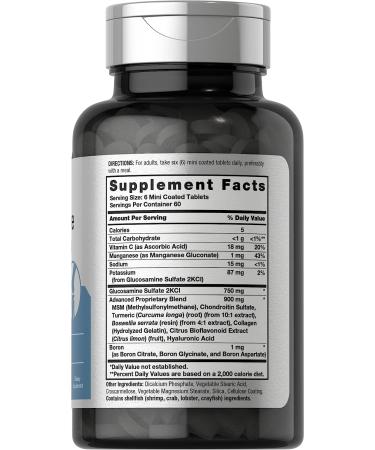 Premium Glucosamine Chondroitin MSM with Turmeric | 360 Mini Coated Tablets | Non-GMO & Gluten Free | Horbaach - Buy Online on GoSupps.com