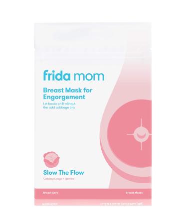 Frida Mom Breast Mask for Engorgement- Made with Cabbage, Jasmine + Sage to Relieve Engorged Boobs + Breastfeeding Weaning- 2 Sheet Masks - No Artificial Fragrances, Phthalates, or Parabens