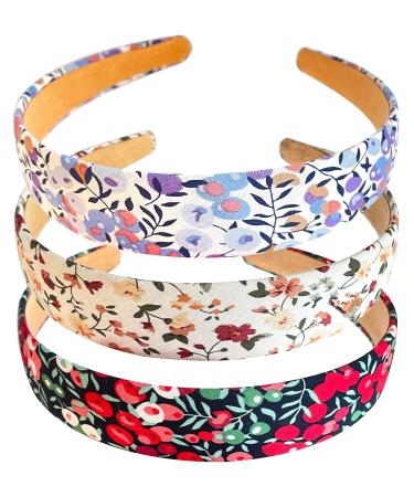 Chunx 6pcs 25mm Floral Headbands - Non Slip Hair Hoops for Girls & Women - Buy Online on GoSupps.com