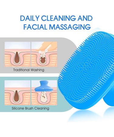 Buy Square Facial Cleansing Brush - Deep Cleanse Pores with Silicone Technology - Blue | International Shipping Available - Buy Online on GoSupps.com