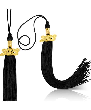 2 Pieces 2023 Graduation Tassels Academic Graduation Accessories 2023 Classic Tassel Accessories Graduation Cap Tassel for Graduation Ceremonies Ornament (Black)