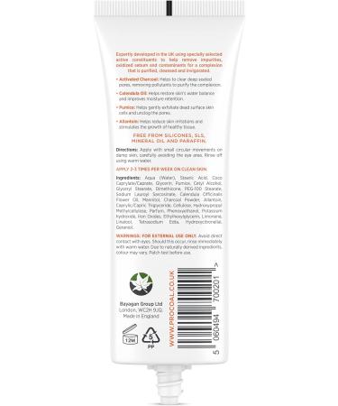 PROCOAL Premium Exfoliating Charcoal Face Scrub 70ml - Reveals Skin's Radiance, Exfoliating Scrub & Charcoal Face Wash in One for Men & Women - UK Made - Buy Online on GoSupps.com