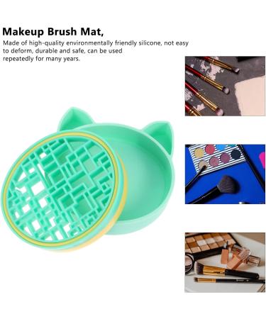 FRCOLOR Makeup Brush Storage Box & Cleaning Mat - 11x11cm Eco-Friendly Tool Stand for Brushes - Hair Brush Cleaner & Air Dry Rack in Green - Buy Online on GoSupps.com