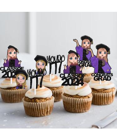 18pcs Glitter Dessert Cupcake Topper Cheer to Worldwide Popular Female Singer Graduation Theme Decor Pick for Fan Happy Congratulations Folklore Music Birthday Party Decorations Supplies - Buy Online on GoSupps.com