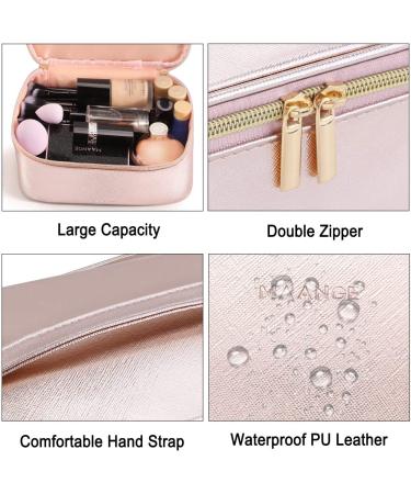 MAANGE 3 Pcs Portable Travel Makeup Bag Set - Waterproof Cosmetic Organizer with Gold Zipper for Women and Girls (Rose Gold) - Buy Online on GoSupps.com