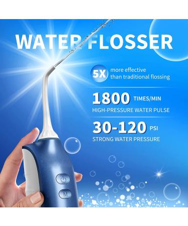 Cordless Water Flosser with 8 Jet Tips | Rechargeable Oral Irrigator | 3 Modes | IPX7 Waterproof | Portable 270ml Tank | Fast Charge | Blue - Buy Online on GoSupps.com