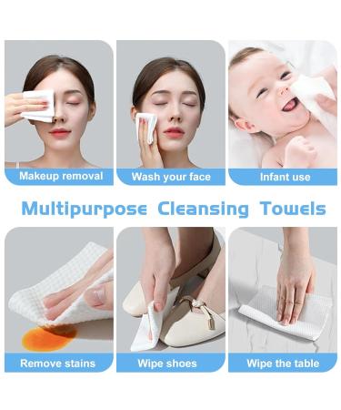 400 Dry Cotton Pieces - Gentle Baby Towels & Makeup Cloths for Sensitive Skin | Perfect for Family Trips & Outdoor Care - 4-Pack - Buy Online on GoSupps.com