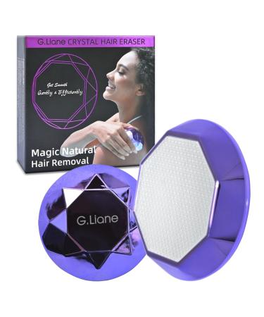 Crystal Hair Eraser Painless Crystal Hair Remover Diamond Exfoliation Hair Removal Device Without Waxing Natural Lady Hair Trimmer and Shaver for Women and Men(Violet)