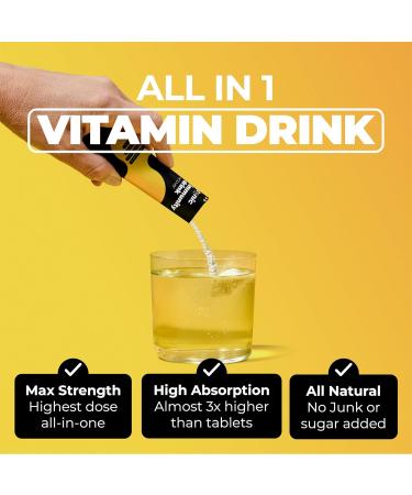 Tonic Health High Dose Immunity Drink Immune Booster Sachets Multivitamins High Strength Mix of Vitamins C D Zinc & Plant Extracts 10 Count - Lemon & Ginger - Buy Online on GoSupps.com