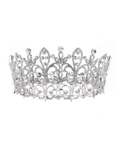 Eseres Princess Crown Full Round Wedding Crown for Brides Women Birthday Crown
