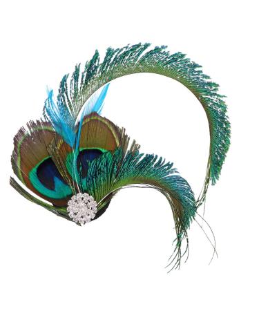 Minkissy Crystal Rhinestone Peacock Feather Plate Hair Clip Dance Wedding Hairpin