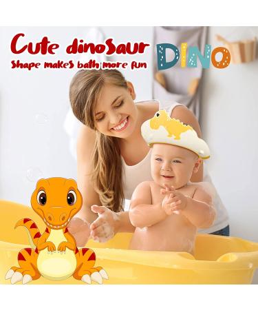 2 Pack Baby Shower Cap for Kids - Dinosaur Design | Toddler Bath Hat and Shampoo Shield | Head Protector for Safe Hair Washing | Blue - Buy Online on GoSupps.com