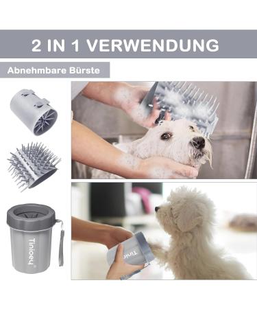 Tinioey Paw Cleaner for Dogs - Includes 3 Dog Towels | Medium Gray Dog Accessories & Brush - Buy Online on GoSupps.com