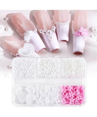 BWANGIAO Flower 3D Nail Charms Nail Pearl Heart Nail Jewelry Cherries Flower Petal Y Nail Decorations Resin Nail Rhinestones - Buy Online on GoSupps.com
