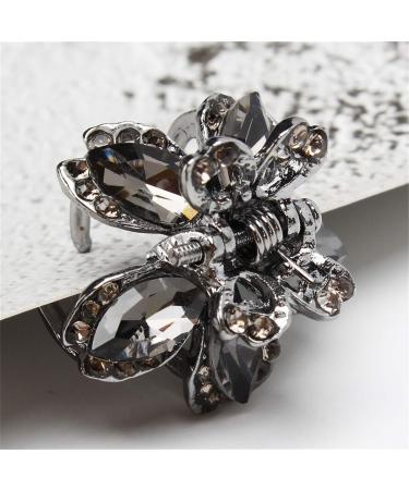 Winwinfly Vintage Flower Hair Claw Clips for Women | Black Rhinestone Hair Clip for Wedding Party Bridal School & Office - Gray A - Buy Online on GoSupps.com