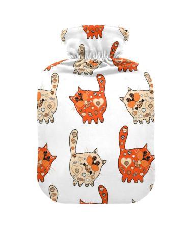 Hot water bottles with cover decorated cats hot water bag for pain relief sports injuries warm water bag 2 liters