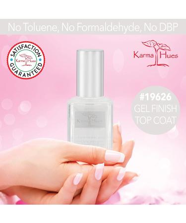 Karma Organic Gel Top Coat Nail Polish - UV Shine Finish, Quick Dry, Long Lasting No Chip Top Coat - Non-Toxic, Vegan & Cruelty-Free - Buy Online on GoSupps.com