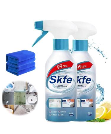 Skfe Bath Cleaner Spray Skfe Stubborn Stains Cleaner Skfe Bathroom Cleaning Spray Stubborn Stains Cleaner Bathroom Multipurpose Cleaning Spray for Bathroom Toilet Shower 2pcs