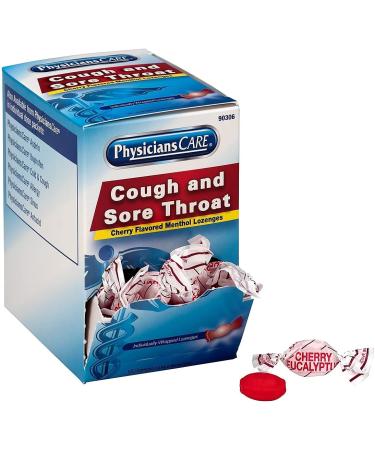 PhysiciansCare 90306 Cough and Sore Throat Cherry Menthol Lozenges 50 Individually Wrapped per Box - Buy Online on GoSupps.com