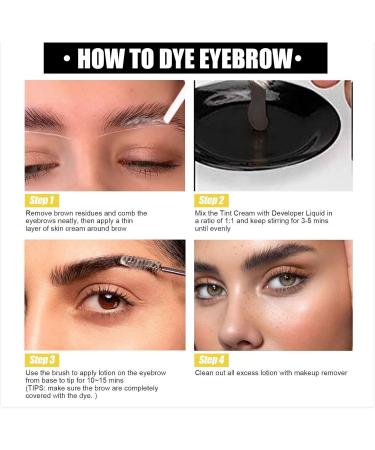 Eyebrow Dyeing Kit Professional Eyelash Eyebrow Dyeing Cream Sweatproof Waterproof Long-Lasting Eye Makeup Cosmetic Tool Light brown - Buy Online on GoSupps.com