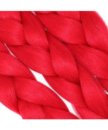 Buy 24 Jumbo Braids - Kanecalon Synthetic Crochet Hair Extensions (3 Bundles) - Afro Box Braiding in Red - 60cm - Buy Online on GoSupps.com