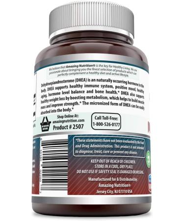 Buy Amazing Nutrition Micronized DHEA 25 mg - 180 Veggie Capsules for Vitality - Buy Online on GoSupps.com