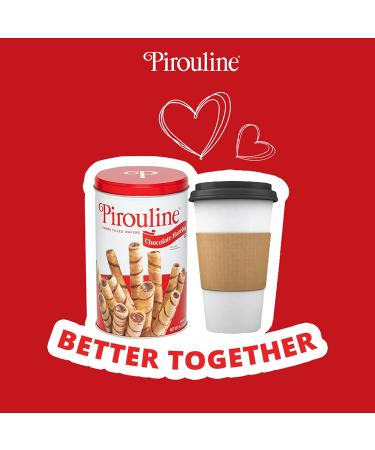 Pirouline Chocolate Hazelnut Rolled Wafer Sticks 4pk - 3.25oz Tin - Perfect for Coffee, Tea, Ice Cream, Snacks, Parties, and Gifts - Buy Online on GoSupps.com