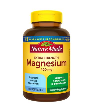 Nature Made Extra Strength Magnesium Oxide 400 mg, Dietary Supplement for Muscle Support, 110 Count 110 Count (Pack of 1)