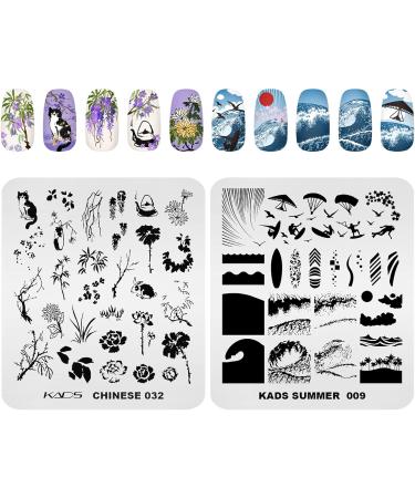 KADS 10pcs Nail Stamping Plates - Heart Rabbit Flower & Ice Cream Designs | DIY Nail Art Tools for Stunning Manicures - Buy Online on GoSupps.com