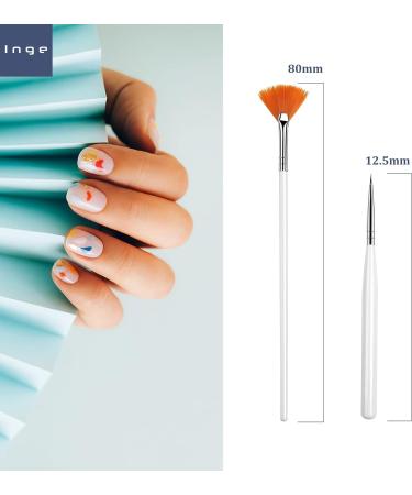 Inge Nail Art Brushes Set - 15-Piece Kit for Fine Detailed Painting - Ideal for Gel Nail Applications - Buy Online on GoSupps.com